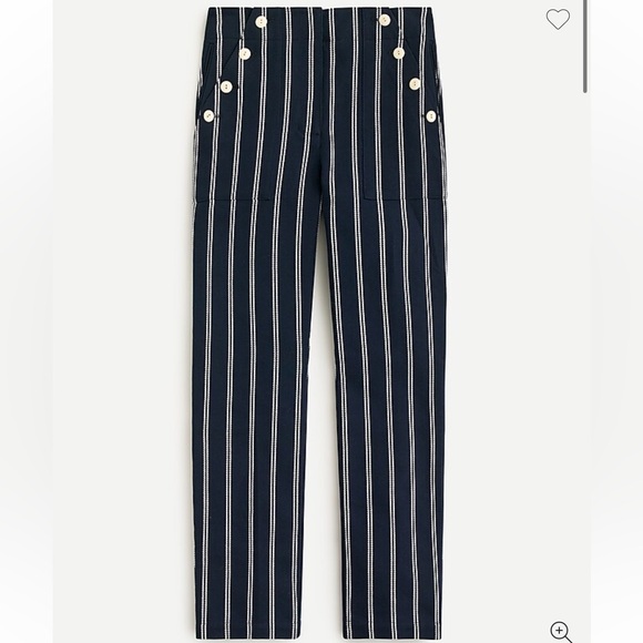 J. Crew Navy and White Sailor pant in stripe size 00 - Picture 1 of 11
